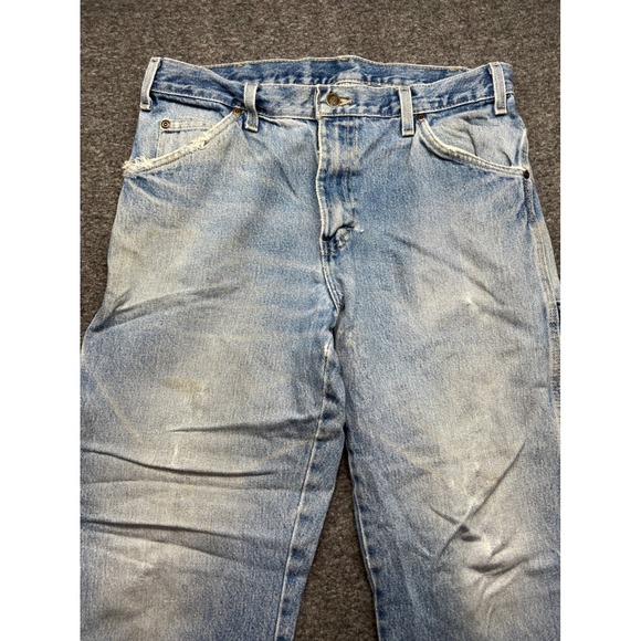 Dickies Carpenter Jeans Mens 32x30 Blue Fits 33x26 Light Relaxed Fit Workwear - Picture 7 of 16